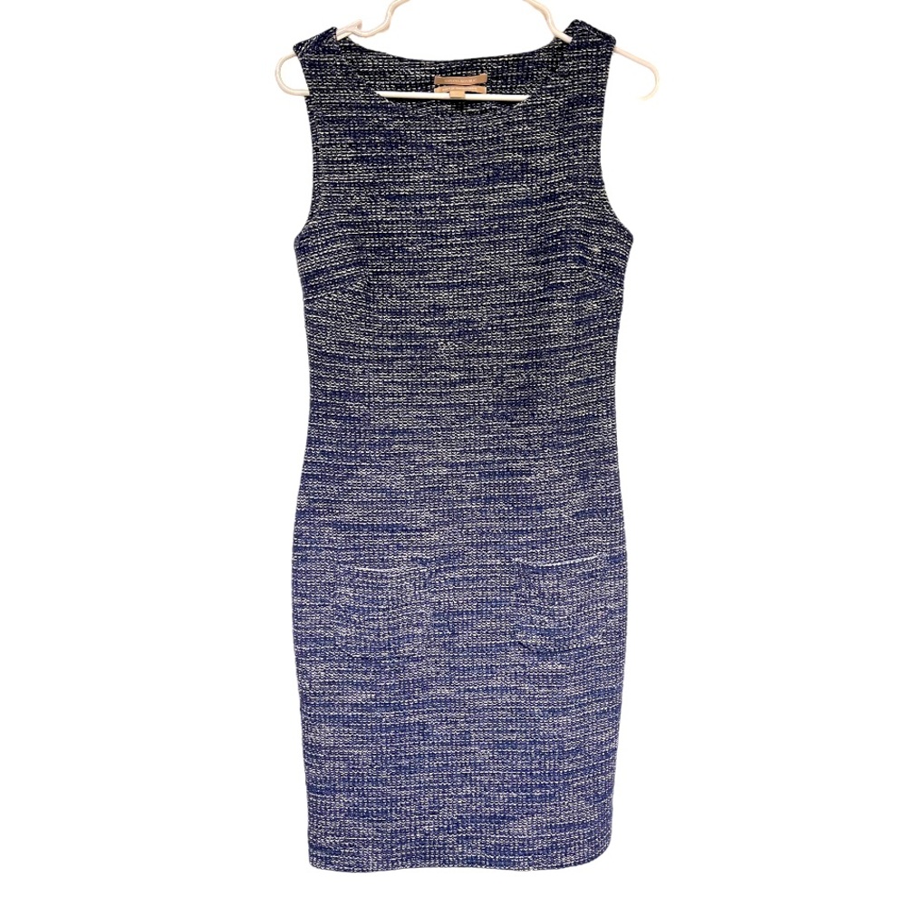 Banana Republic Italian Cotton Fabric Tweed Look Sheath Dress with Pockets 6